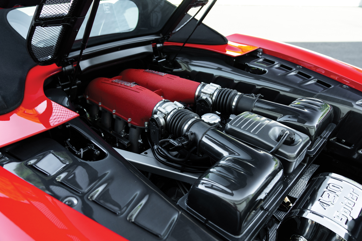 Engine of 2007 Ferrari F430 Spider offered at RM Sotheby’s Monterey live auction 2019